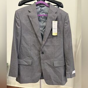 JM Haggar Mens Gray Long Sleeve Classic Fit Suit Jacket Size 44R New